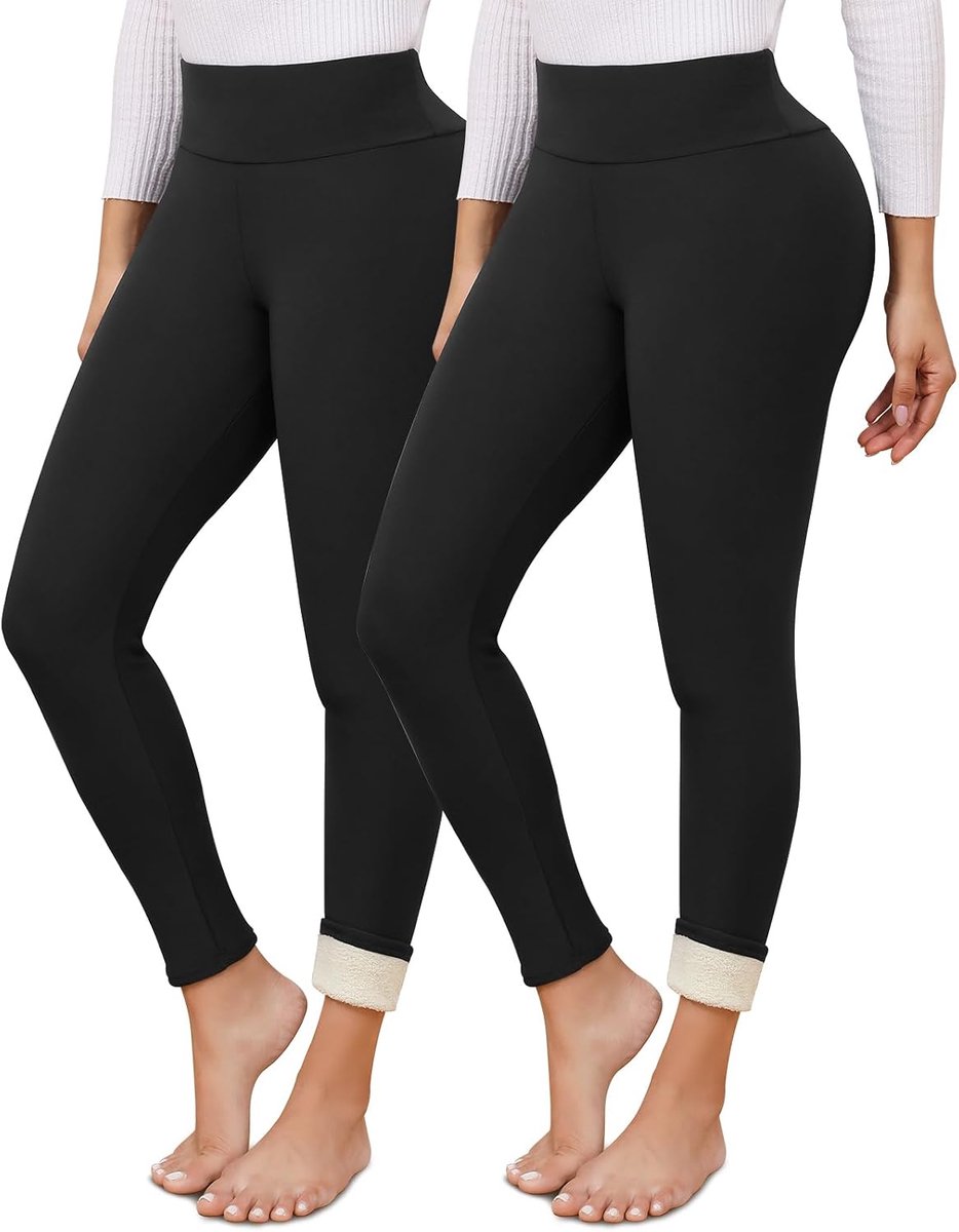 Thermolegging voor dames, winter, gevoerde leggings, fleece, thermobroek, warme thermische leggings, hoge taille, ondoorzichtig