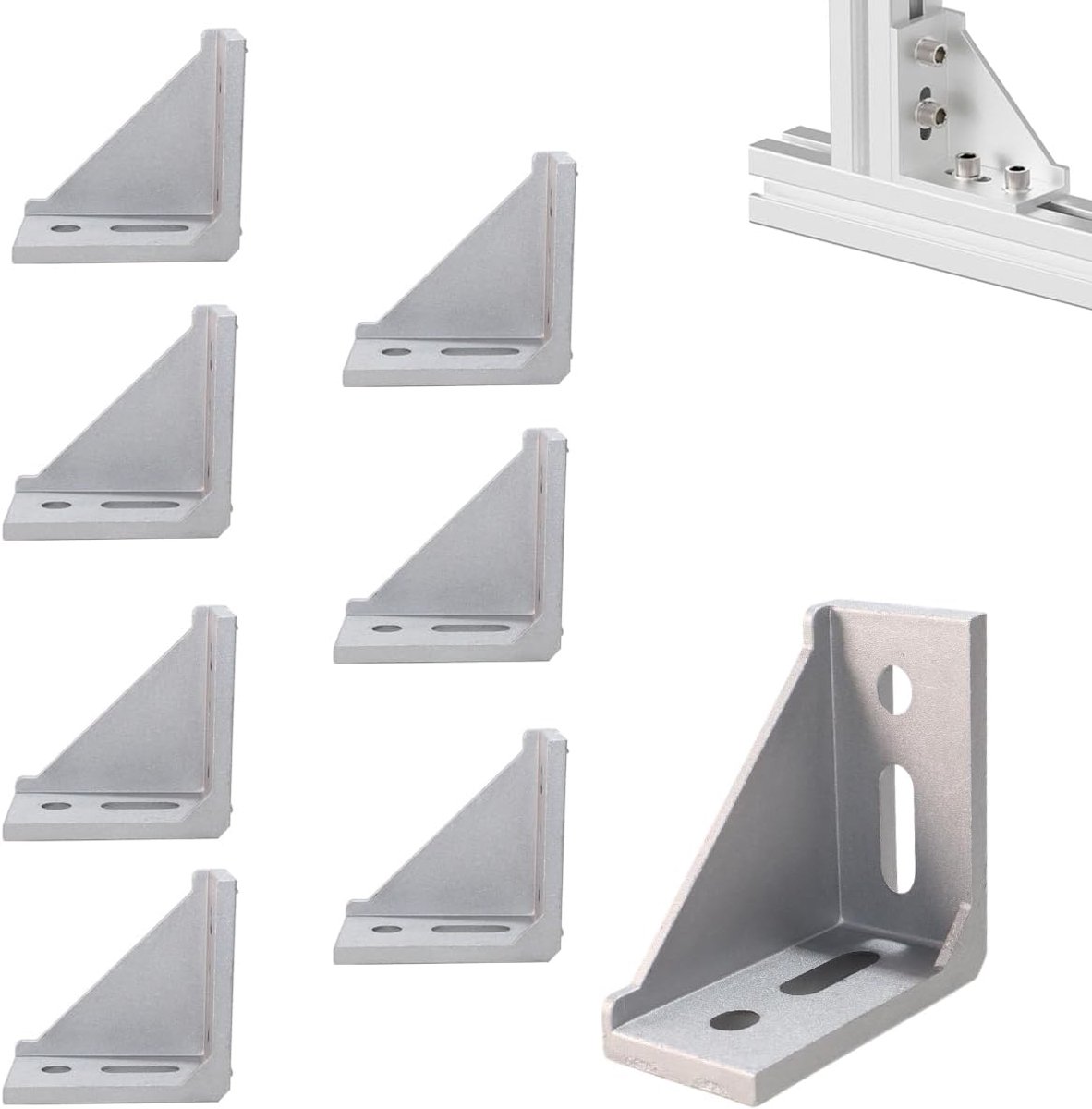 8 stuks 4080 bevestigingshoekhouder, aluminium hoekverbinders, voor planken, frames en planksystemen