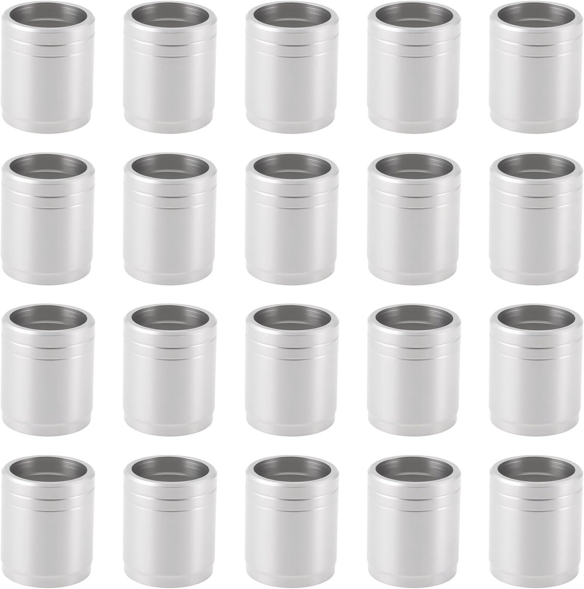 Dailygoods- Pijlenbeschermers - 20x Beschermklemmen - Metaal - Buitendiameter 7,6 mm - Binnendiameter 6,2 mm - Totale lengte 9 mm - Pijlenklemmen