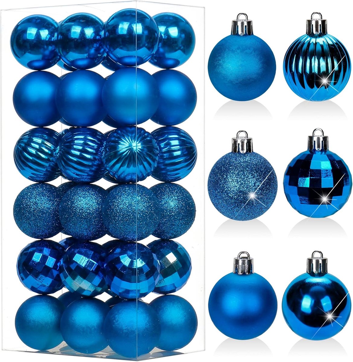 Kerstballen van 4 cm, kunststof kerstboomversiering met ophangoog, kerstboomversiering voor bruiloft, feestdagen, feest, Kerstmis, Halloween, woondecoratie