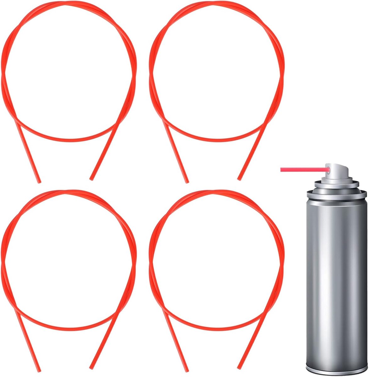 Dailygoods- Spuitbussproeiers 12 Stuks - Flexibele Verlengbuis 50cm - Kunststof Rietjes - Voor Spuitverf - Voor Autolakken en Meubelreparatie - Hoogwa