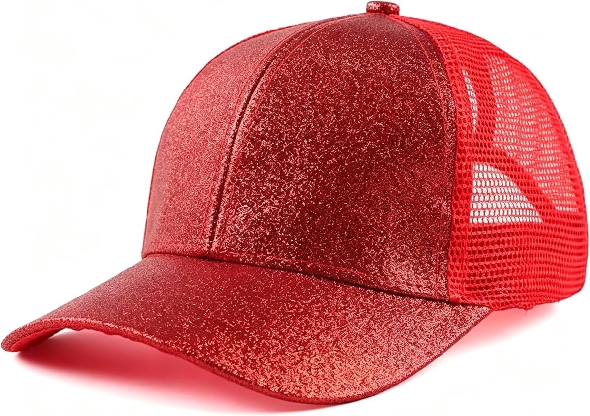 Honkbalpet voor meisjes, glitter, baseballpet, net, glanzende paardenstaart, hoeden, verstelbare zonnehoed, zomer, baseballpet, coole pet, zomer, zonnepet, outdoor