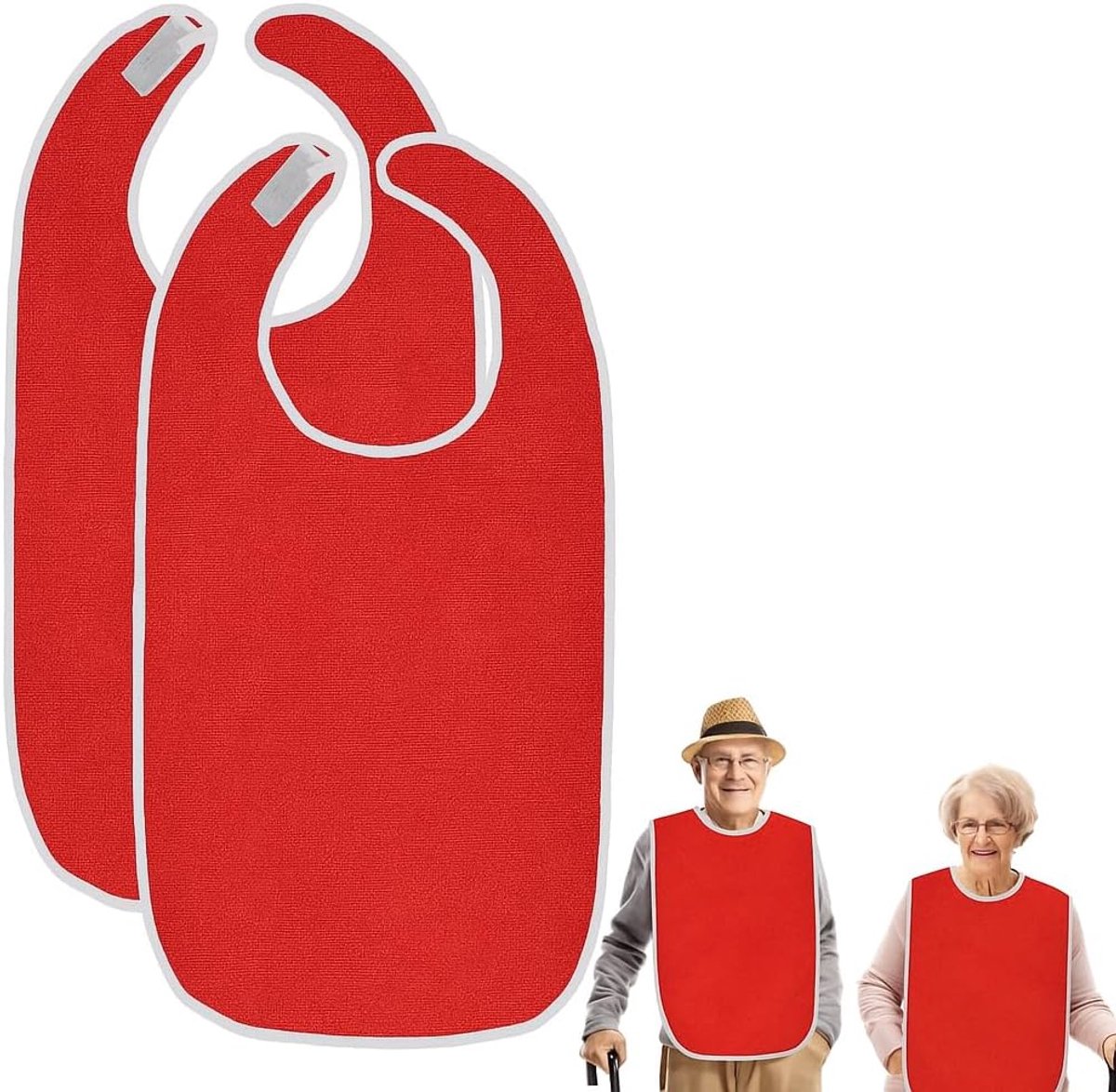 Waterdichte slabbetjes voor volwassenen - herbruikbaar en wasbaar - unisex kledingbeschermer - Luxento
