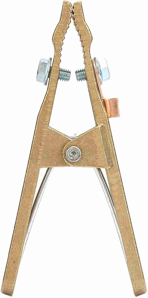 Dailygoods- Aardklemlasser 500A Messing - A-vormige Klem - Betrouwbare Verbinding - Geschikt voor Argon-/Weerstandslassen - Duurzaam en Veilig - Lange