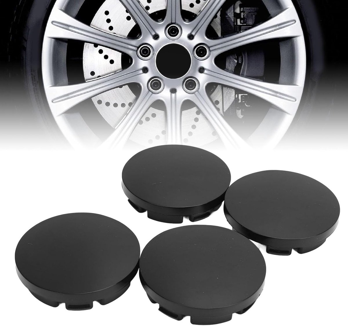 Dailygoods- Wielnaafdopafdekking 4-delig - Universele Naafdoppen - Buitendiameter 56 mm - Materiaal ABS - Geschikt voor Aangepaste Wielen - Totale Hoo
