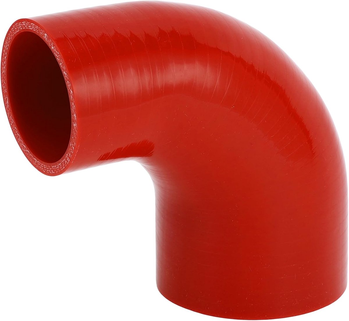 Dailygoods- Siliconen Slang Rood - 90 Graden - Binnendiameter 51mm/70mm - Lengte 90mm - Meerlaags Geweven - Temperatuurbestendig tot 300℃ - Koelslang
