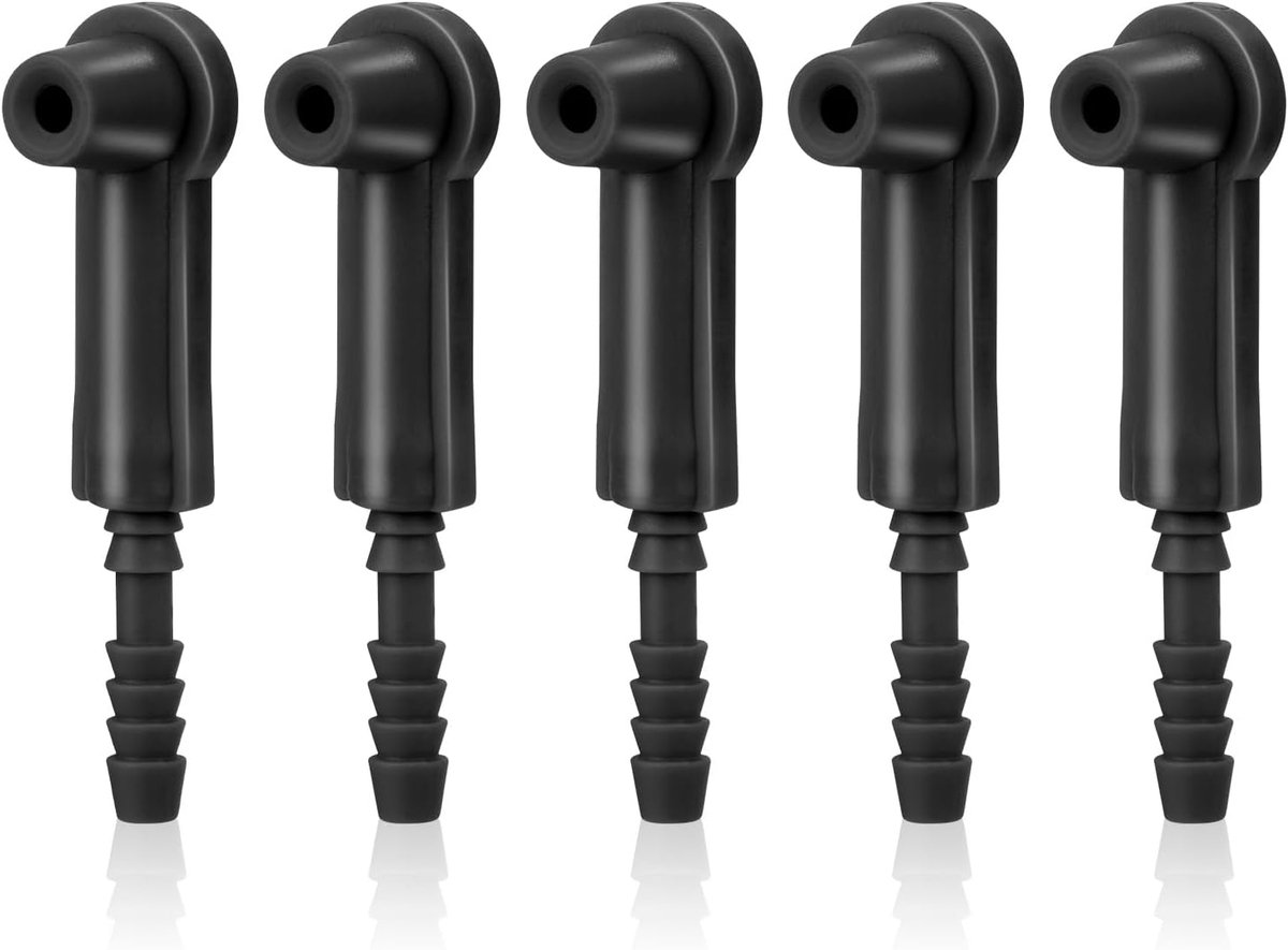 5 Stuks Ontluchtingsconnectoren voor Remvloeistofontluchting, voor Wisselgereedschap Remontluchtingsadapter Gereedschap voor Het Verwisselen van Remolie voor Auto's Voertuigen (Zwart)