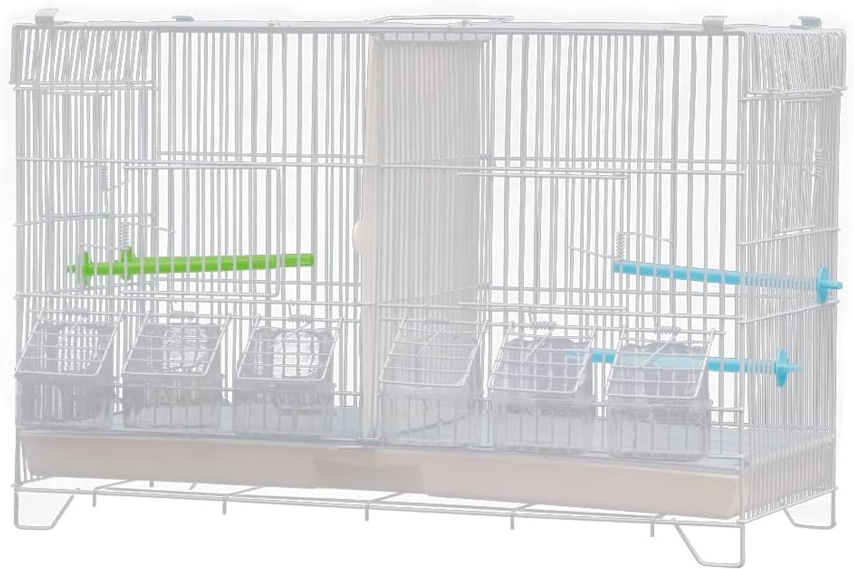 Kweekkooi voor vogels, robuust, vogelkooi op voet, volière, vogels, binnen en buiten, vogelkooi, volière, vogels, voor parkieten, kanarie (wit, 39,5 x 26 x 60 cm)