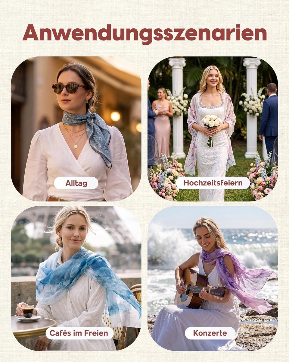 Sjaal voor dames, 100% zijde, 30+ kleuren, XXL bloemen, zijden doek, stola voor avondjurk, bruiloft, zijden sjaal, halsdoek, 175 x 110 cm, Ydyh-04 2021, L