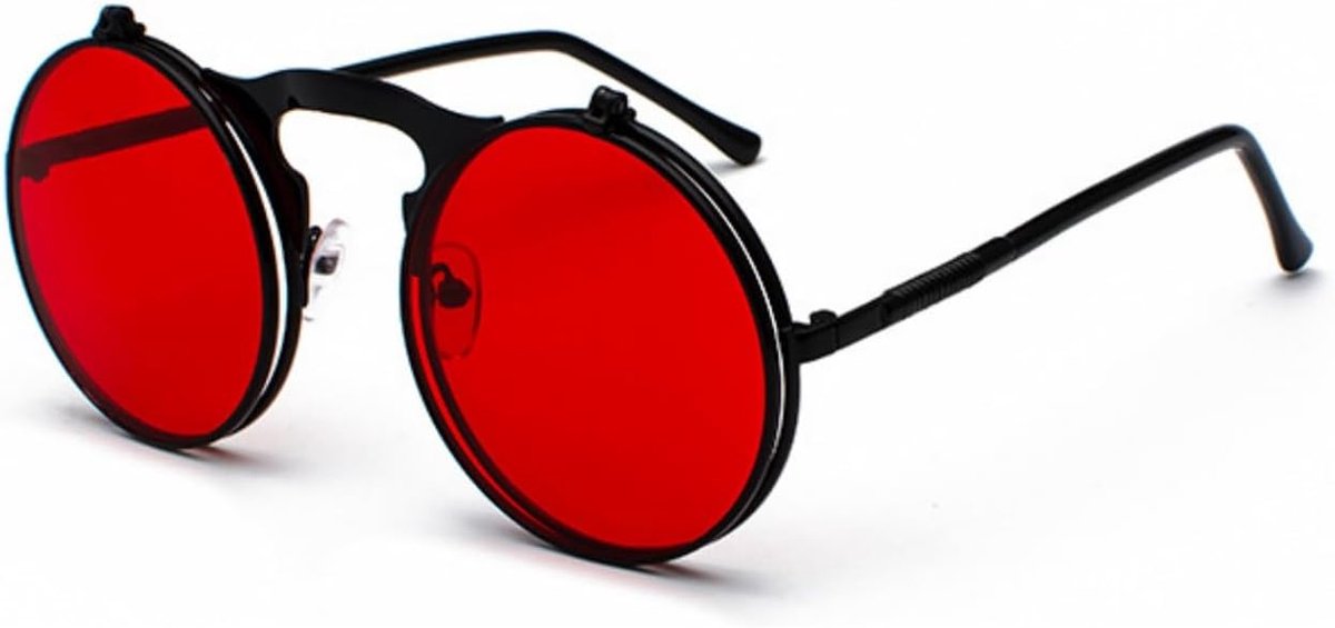 Flip Up Zonnebril, ronde metalen bril voor motorfiets/pc (UV400)