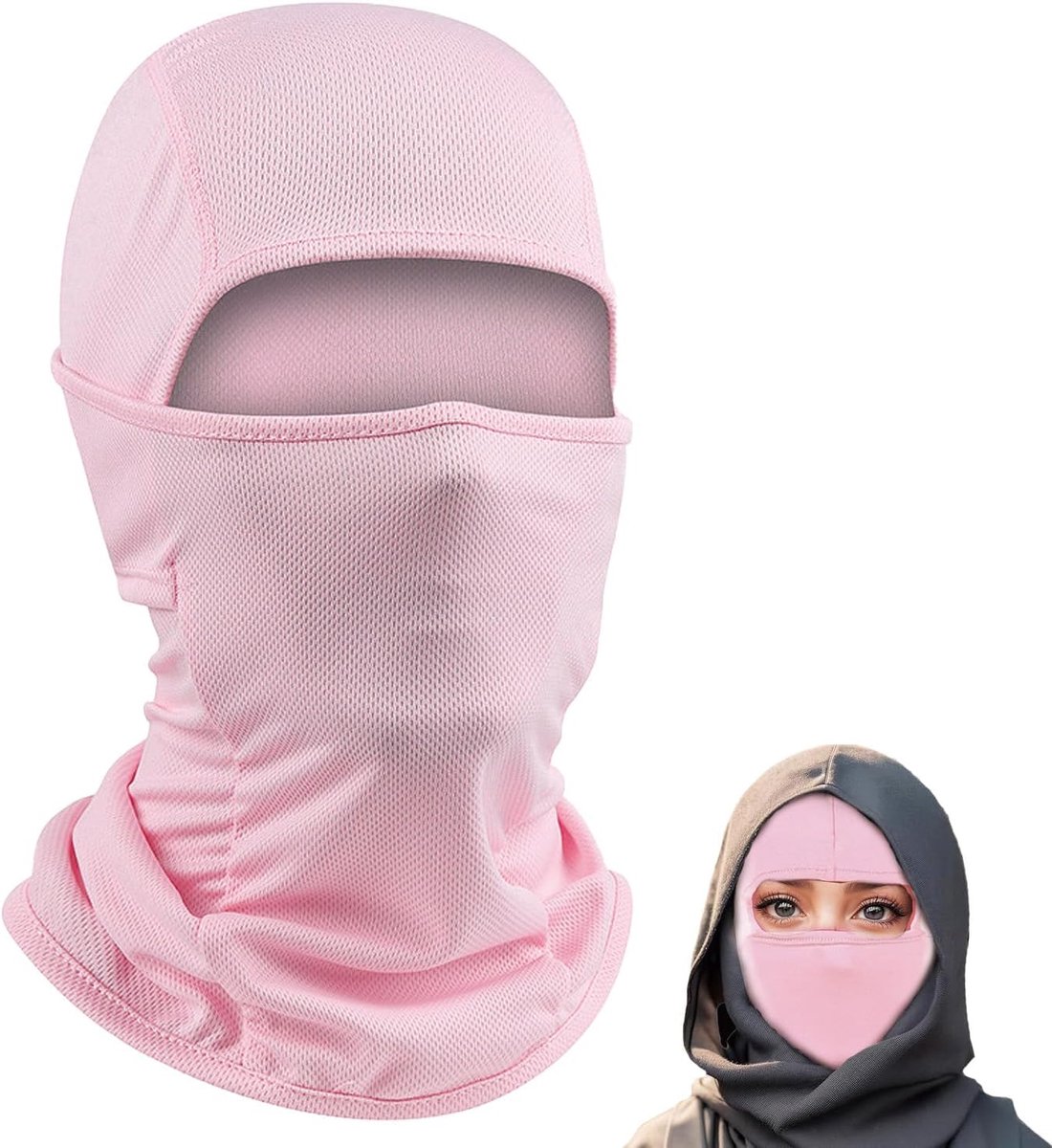 Motorfiets, Gezichtskap, Balaclava Ademende Zonbescherming, Volledig Gezichtsmasker Elastisch, voor Motorfiets Fietsen Buitensporten Zomermasker voor Mannen Vrouwen, Roze