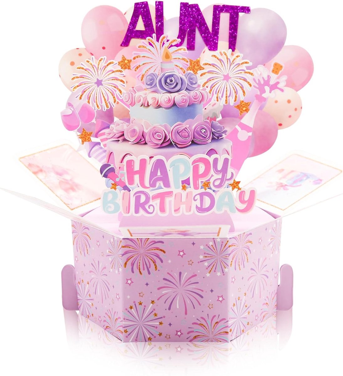 Dailygoods- Pop-upkaart met 3D-effect - Verjaardagskaart voor Tante - Creatieve Wenskaart - Verjaardagscadeau voor Vrouwen - Inclusief Envelop - Vroli