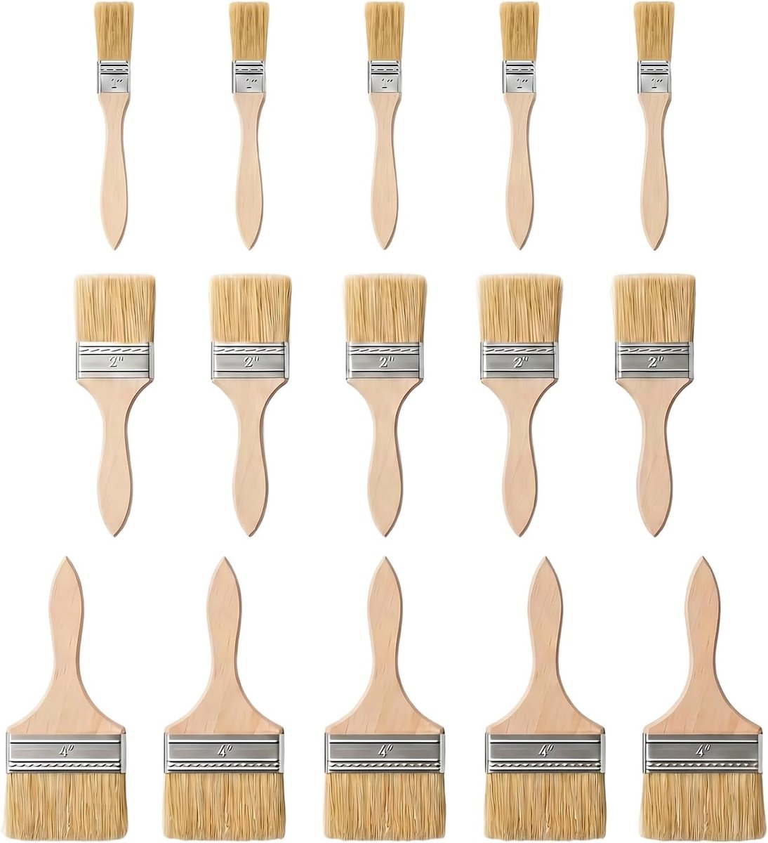 15 stuks schilderpenselen, penselenset, verfpenselen, schilderkwasten