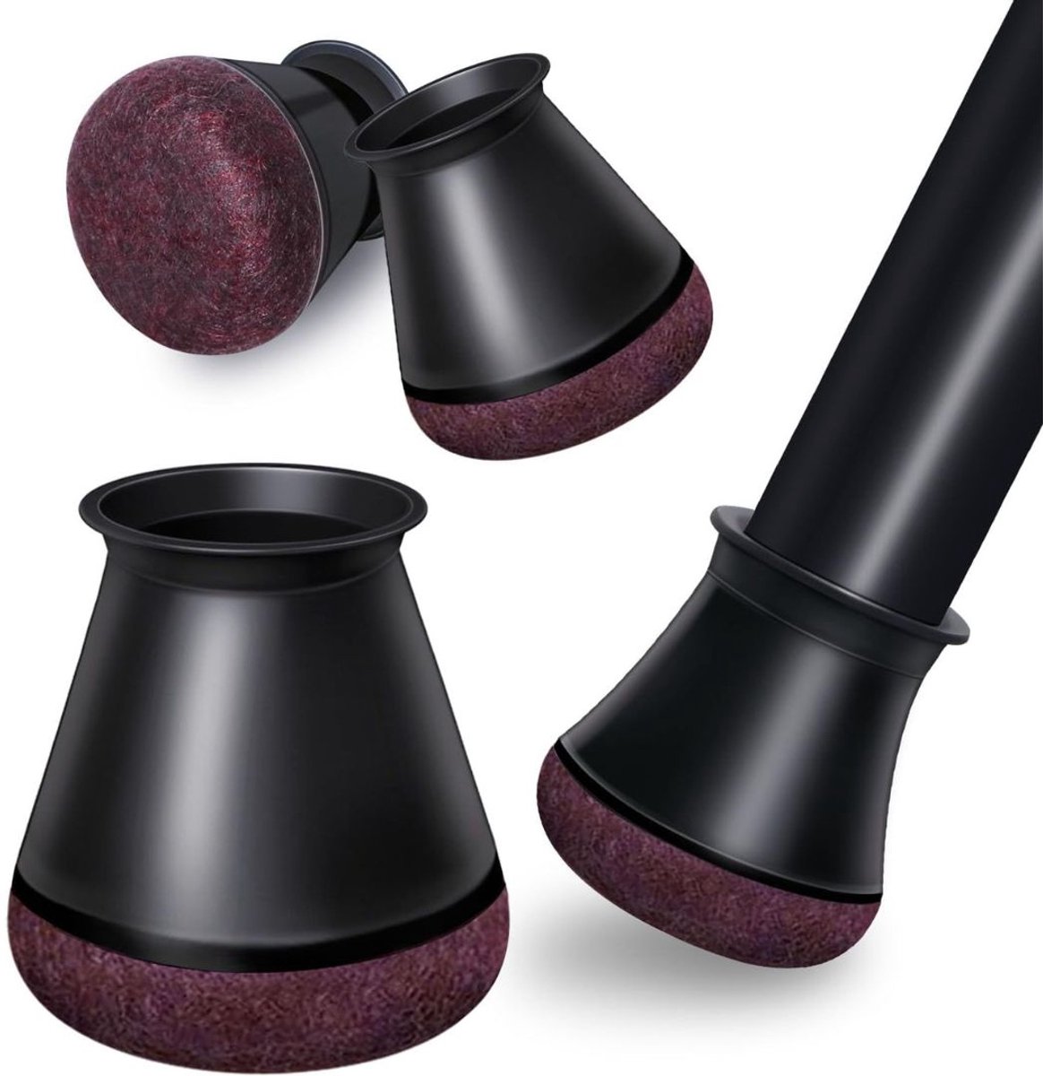 Zolvano® Stoelpoot Beschermers - Sokken Viltjes - Anti Kras-Zwart