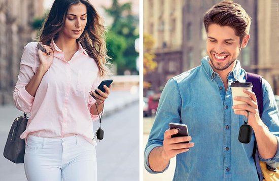 Beschermhoes voor AirPods 4e generatie (2024): AIYAAIYA 8 in 1 accessoireset voor AirPods met Apple Watch houder/sleutelhanger/anti verlieskoord/riem/oordophaakjes (Zwart) — afbeelding 5