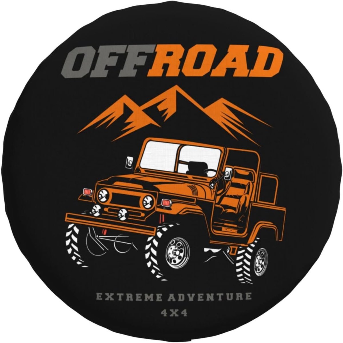 Reserve autobandenhoes, offroad Extreme Adventure 4x4 print, waterdichte stofdichte wieldoppen, voor SUV, camper, aanhangwagen, bandentas, 15 inch