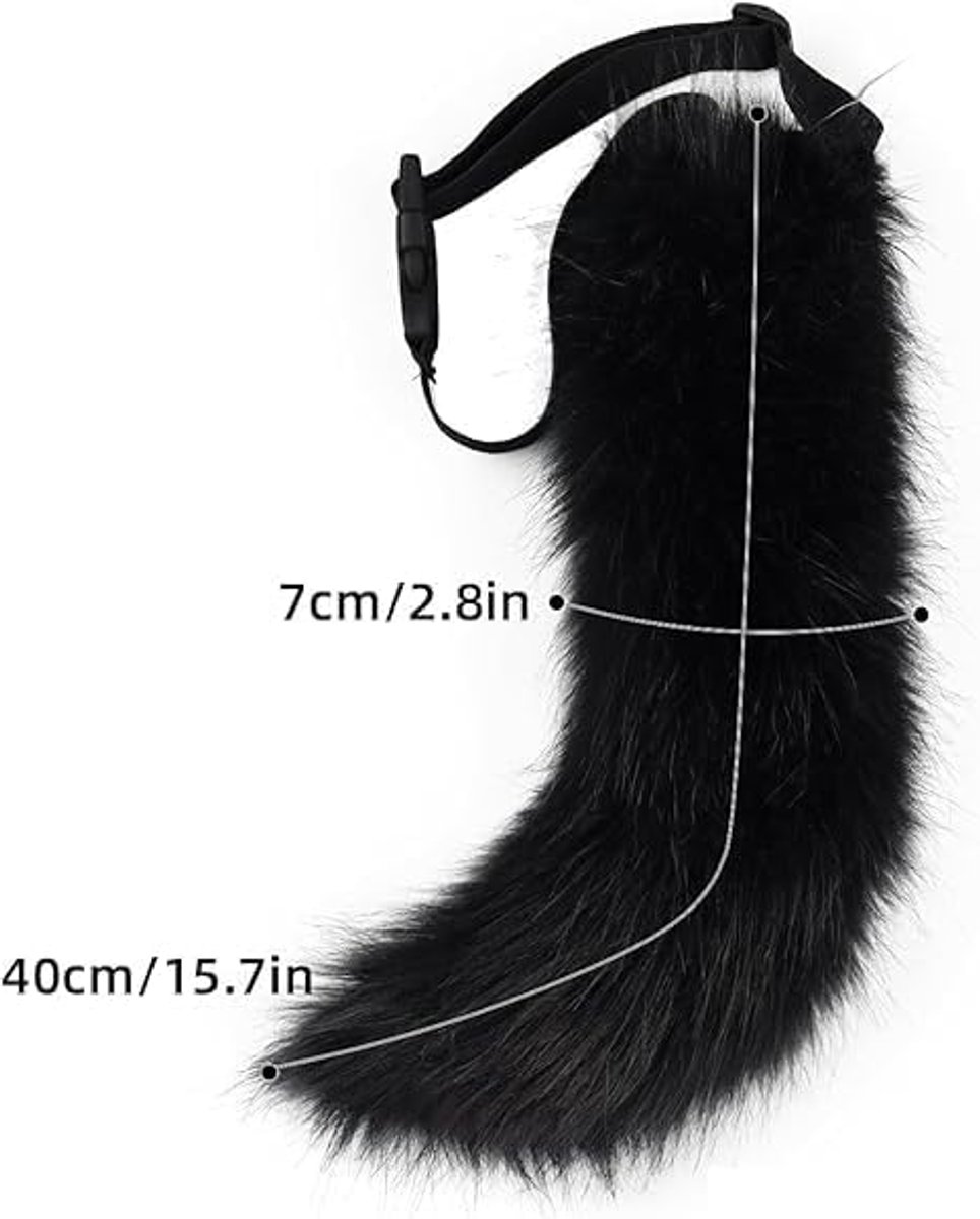 50 cm Cosplay Verstelbare harige vossenstaart kostuum, Halloween Kerstmis pluizige kattenstaart