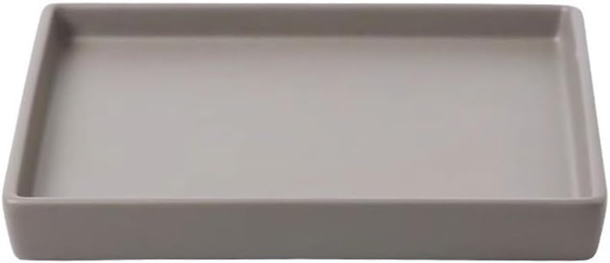 Schotels Vierkante keramische plantenschotel, bloemenpot met lekbak for binnen, buiten, terras en balkon(Gris,XL)