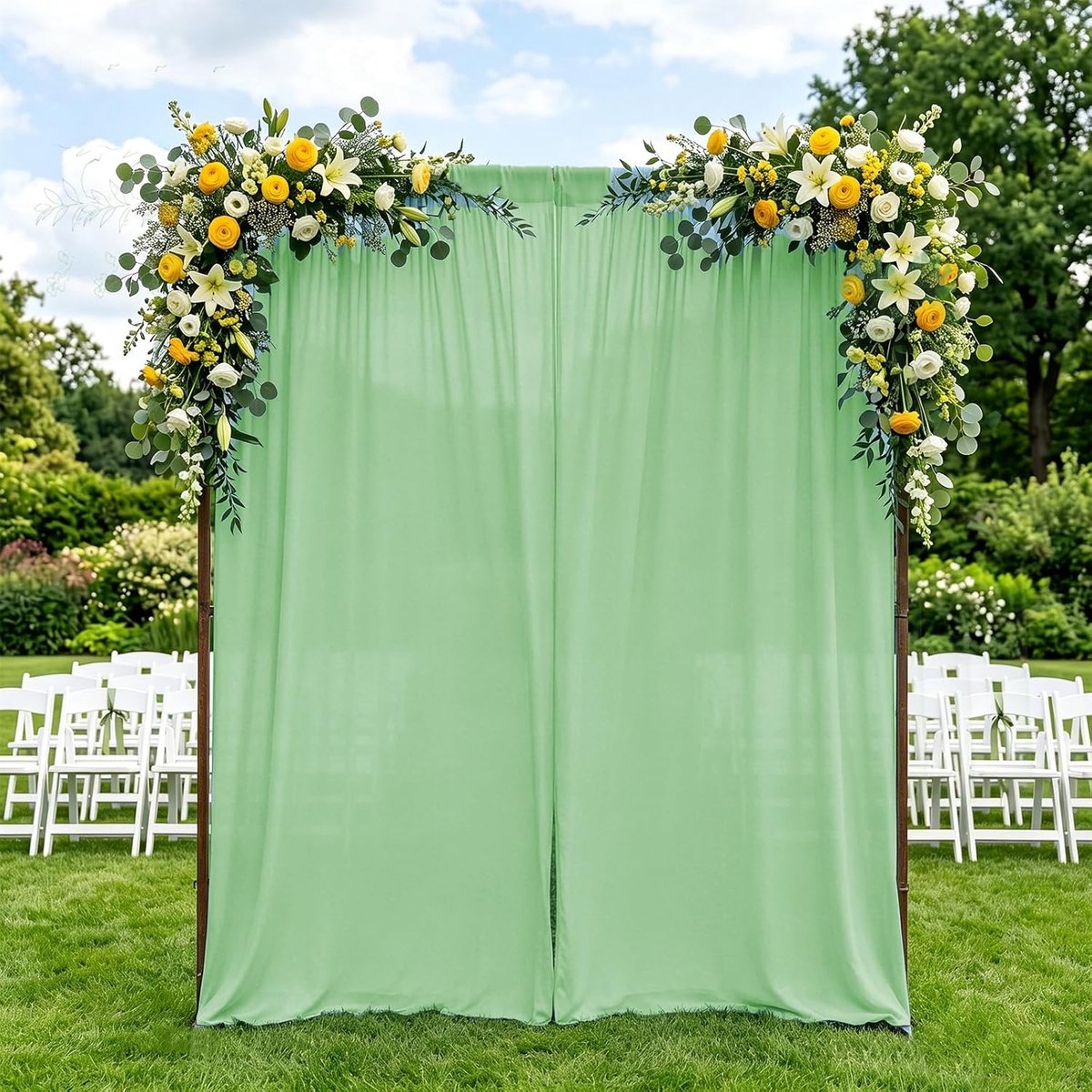 150 x 300 cm groen bruiloft achtergrond gordijn