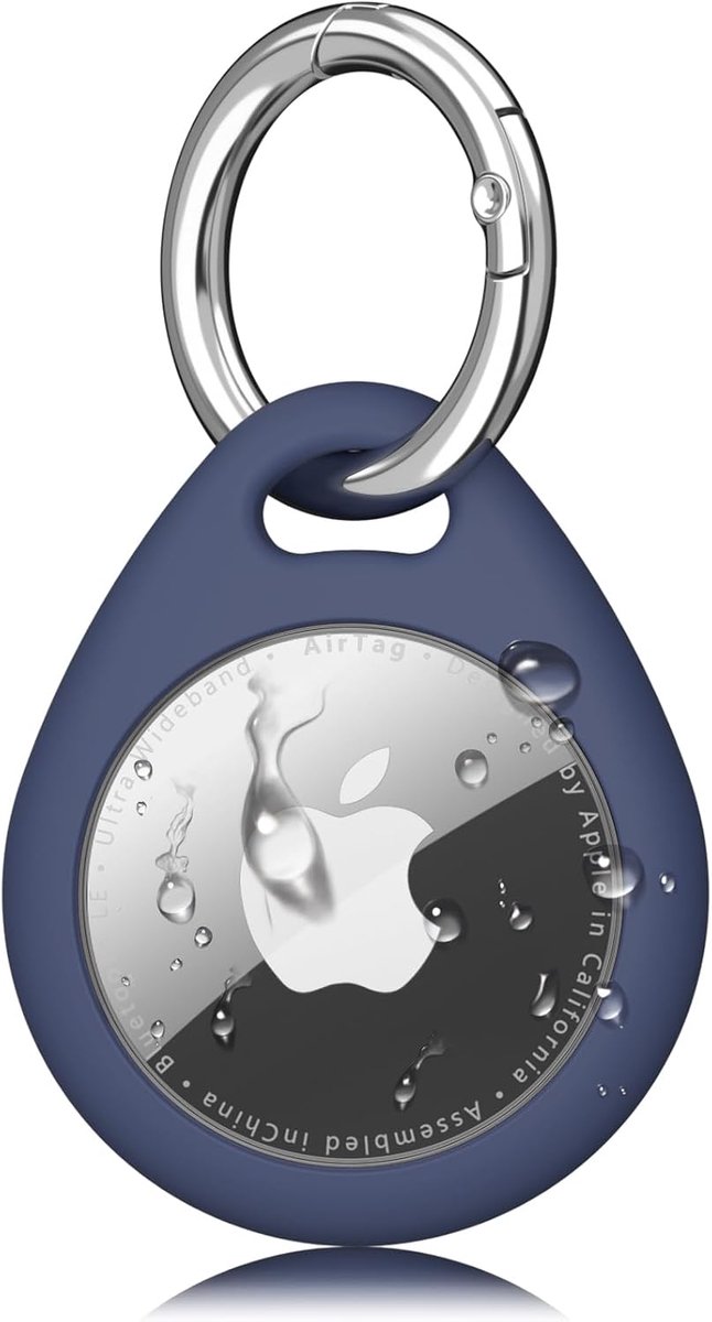 Beschermhoes voor AirTag, waterdicht, IP67, beschermhoes voor Apple AirTag, voor sleutels, huisdieren, katten en honden, bagage, anti-verlies, schokbestendig en krasbestendig, blauw