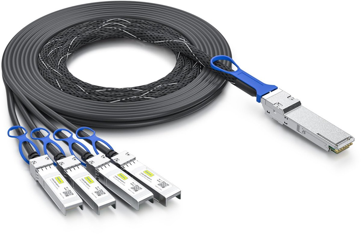 100G QSFP28 to 4X 25G SFP28 Breakout DAC Passive Direct Attach Copper Twinax Cable for Cisco QSFP-4SFP25G-CU3M, 3-Meter(10ft)
