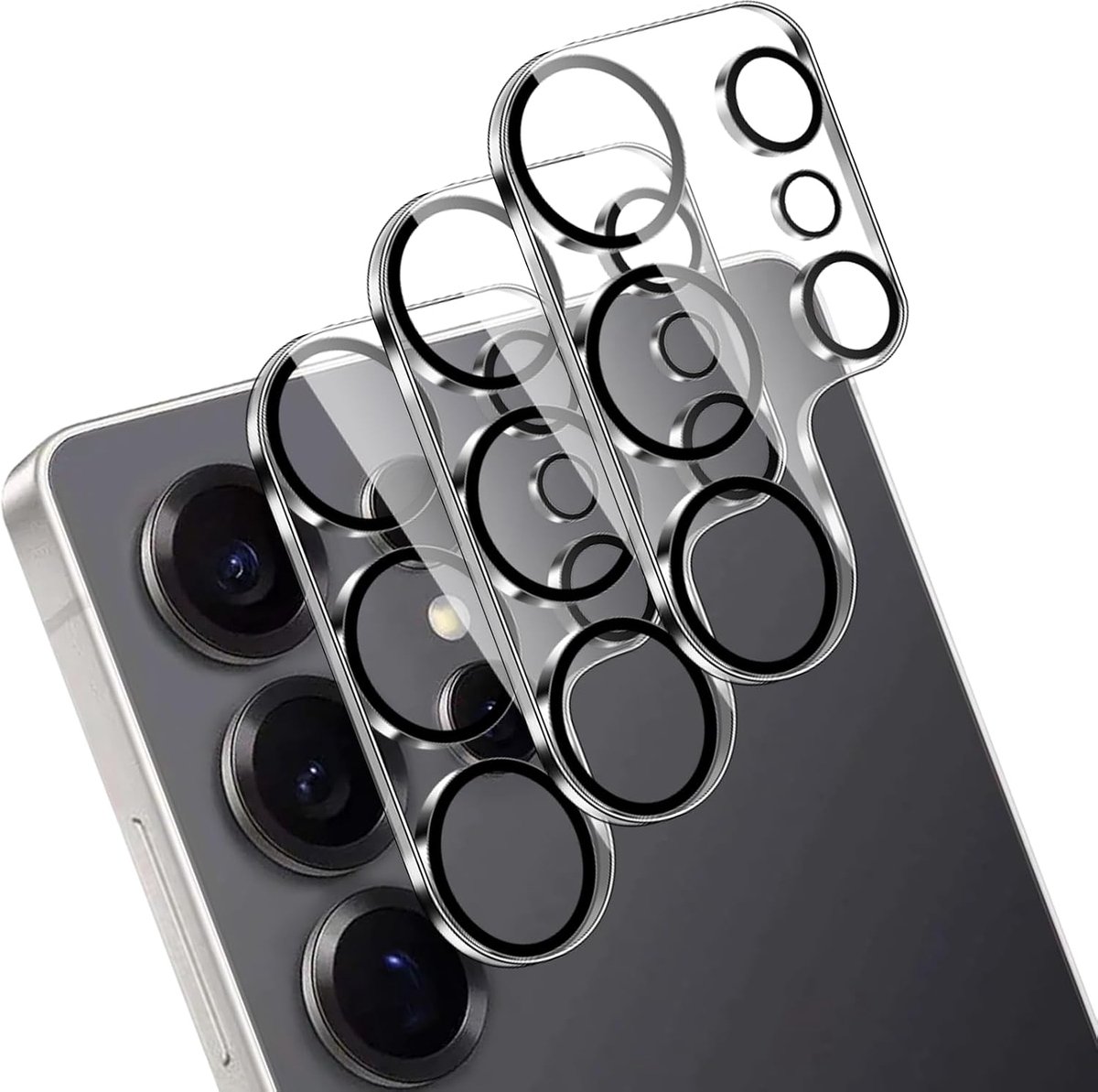 Camerafolie voor Samsung Galaxy S25 Ultra 5G, 3 stuks anti-kras camera van gehard glas, lensbescherming, hardheid 9H, zonder luchtbellen