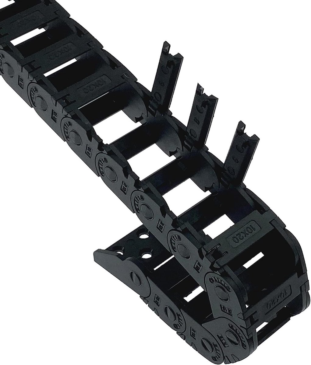 Schleppkette Binnenafmetingen 10x20 mm Serielengte 1000 mm Versterkte nylonband-eindverbinders Geschikt voor 3D-printers en CNC (R18, 10X20)
