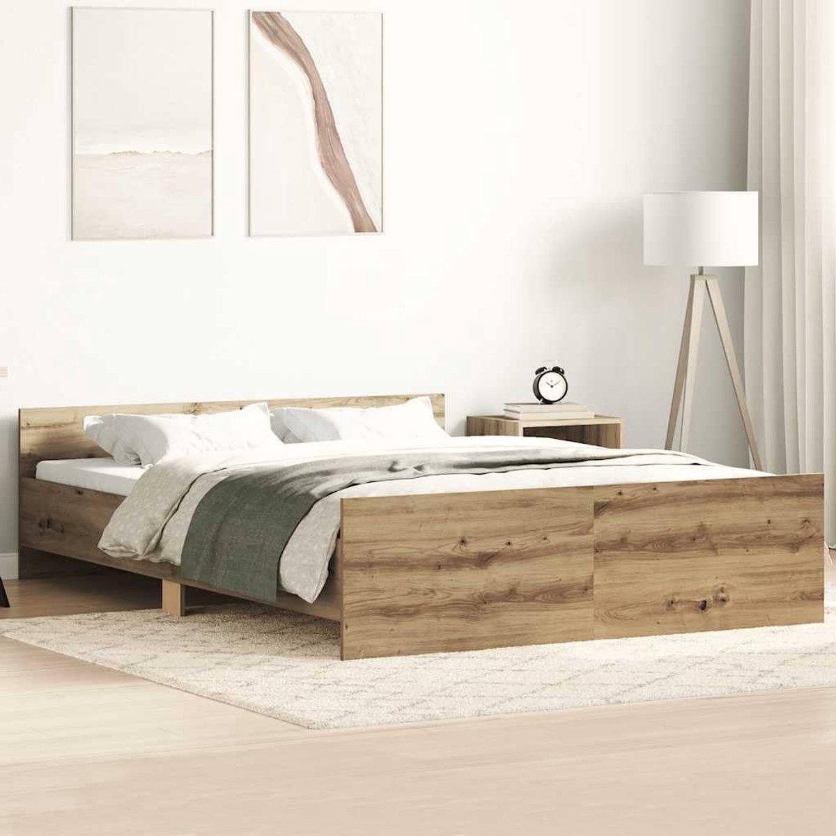 Hout slaapkamerhoofdbord artisanaal eikenkleurig 120x200 cm