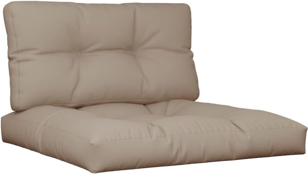 2-delig. Taupe van polyester, waterdicht en UV-bestendig voor outdoor meubels, met zachte holle vezelvulling voor hoog zitcomfort, veelzijdig als zitkussen voor tuin,