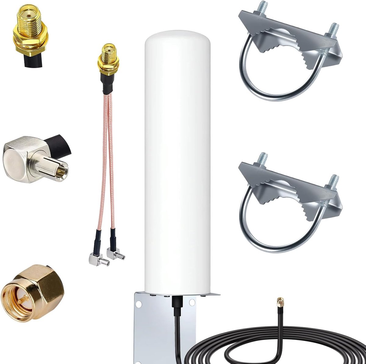 4G LTE buitenantenne 10-12dBi, SMA & TS9 adapter voor router modem 5 m kabel