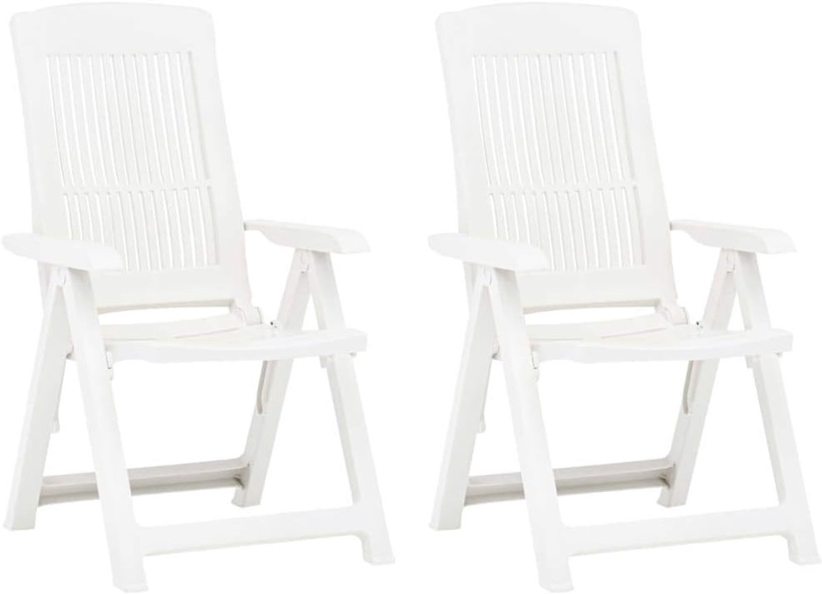 Set van 2 balkonstoelen, tuinstoelenset met armleuningen, verstelbare rugleuning, stoelen, tuinstoelen, klapstoel van kunststof, outdoor terrasstoel, tuinstoel, diverse kleuren en maten