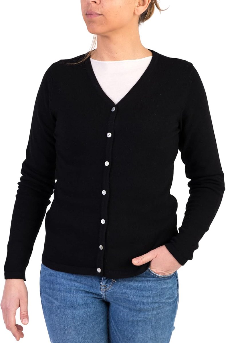 vest voor dames, kasjmier-mix, golfin, geschroefd, knopen, Made in Italy, klassieke merinowol, lange mouwen, herfst, gebreid, kasjmier, herfst, winter