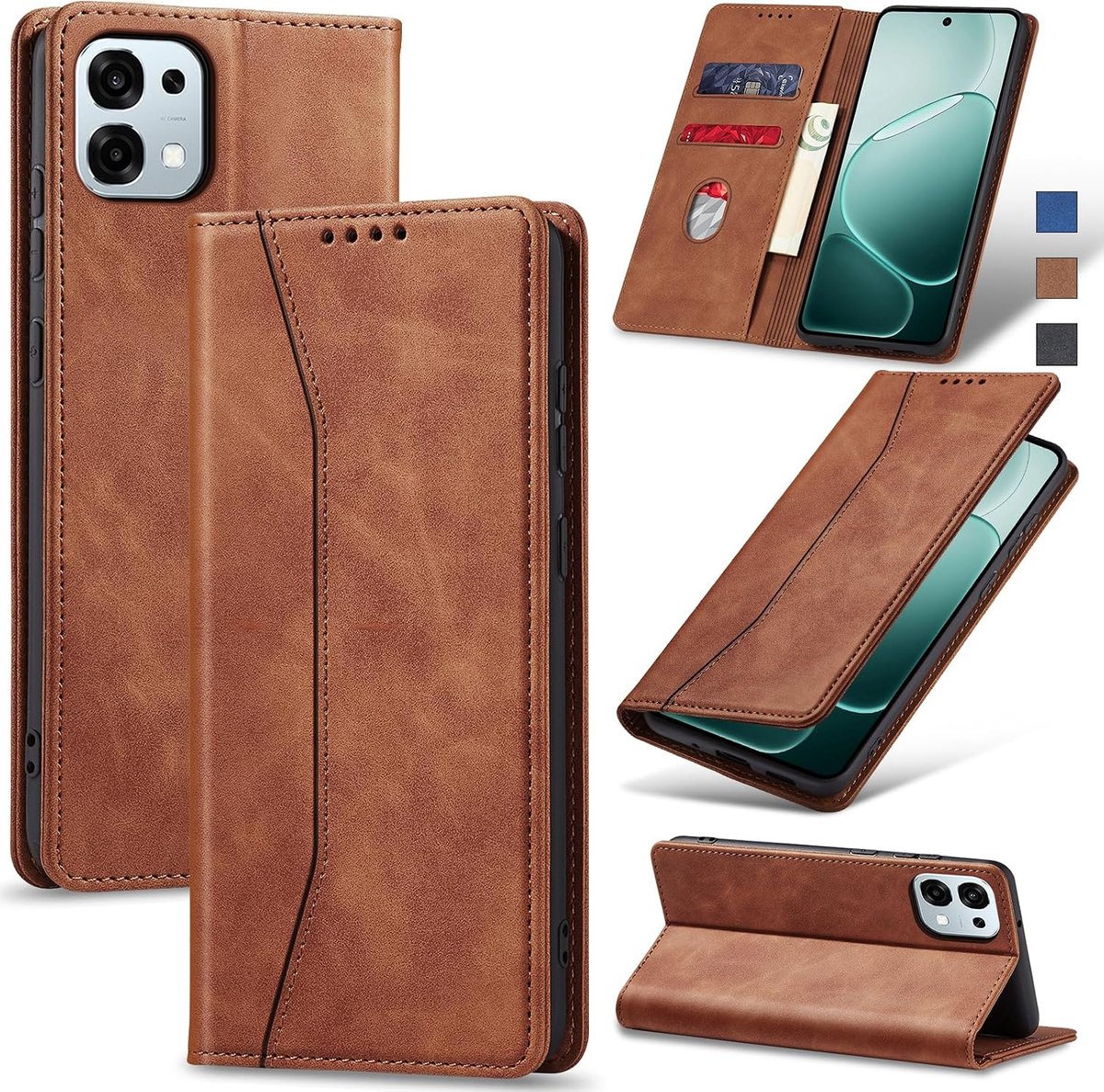 Hoesje voor OPPO A6 Pro,Bruin