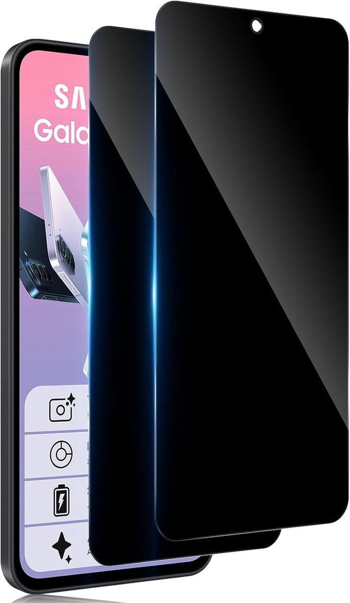 2 stuks Antispy Screen Protector voor Samsung Galaxy A37 Privacy, Guard 9H Filter Glas, Volledige Film gehard glas onbreekbaar, anti-verblinding