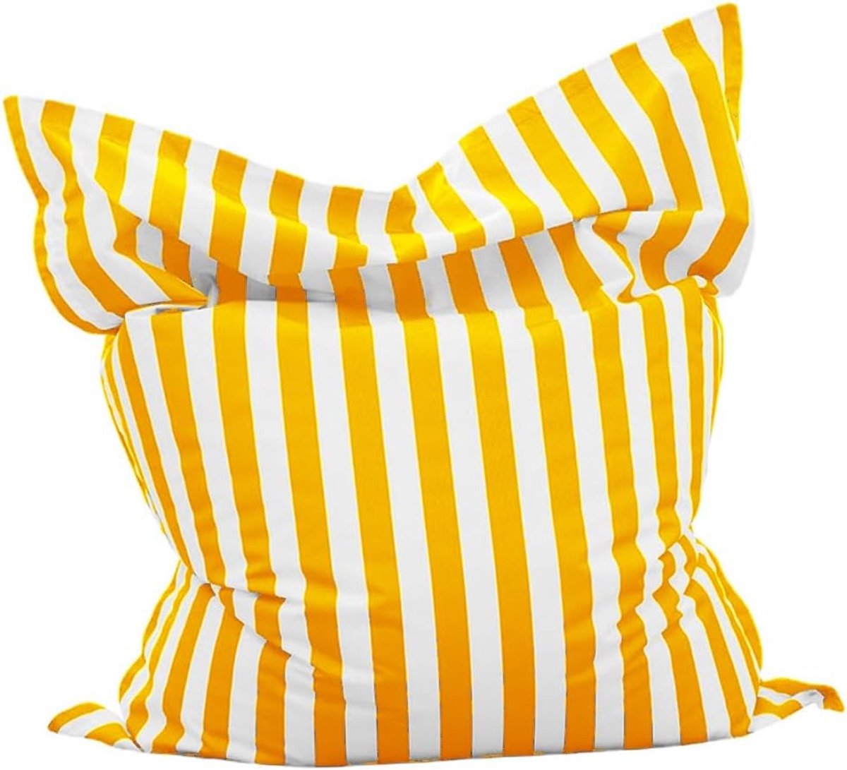 drijvende zitzak for zwembad - comfortabele grote buiten en binnen vierkante kussenhoes zonder vulling(Yellow-stripe)