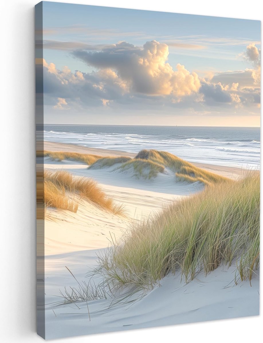 50x70 cm Tuinposter Tuin Tuinposters Voor Buiten Decoratie Tuindecoratie Garden Outdoor Balkon Poster Terras Posters Strand - Duinen - Helmgras - Waddenzee