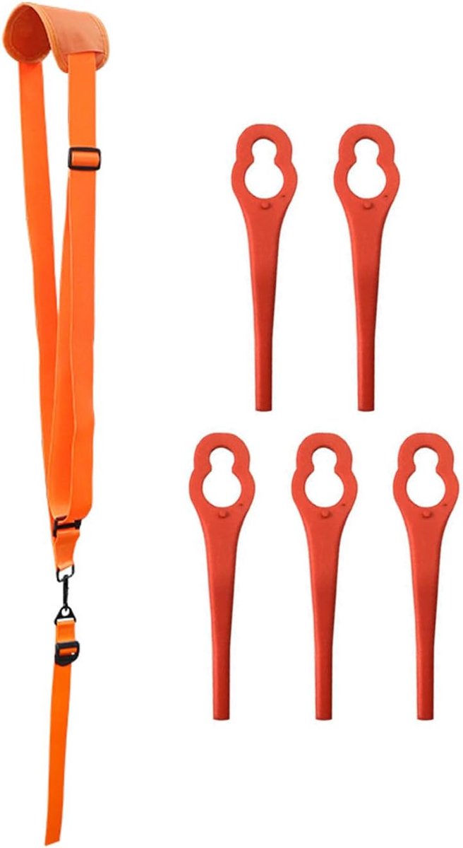 1 Stuk Draagriem, 5 Stuks Grasmaaiermessen, Tuingereedschapaccessoires, Grasmaaieraccessoires.