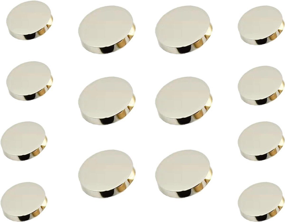 14 stuks metalen platte knoop, 8 stuks x 20 mm en 6 stuks x 25 mm, damespak, wollen jas, knoop, mannelijk jasje, knoop, pak, broek, knoop (zilver)