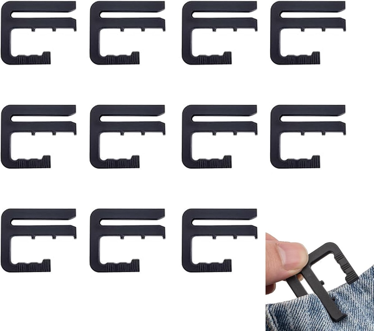 Verstelbaar 10 stuks jeans expander knoop clip set zonder naaien afneembaar zwart zilver ideaal voor dames heren kledingaanpassing