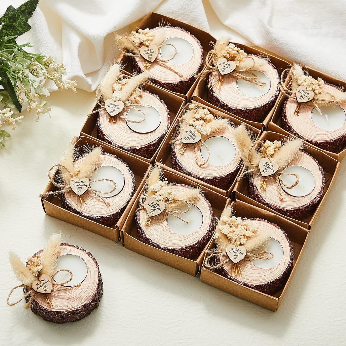 24 stuks rustieke bruiloft kandelaars - bruidsdouche gunsten en decoraties