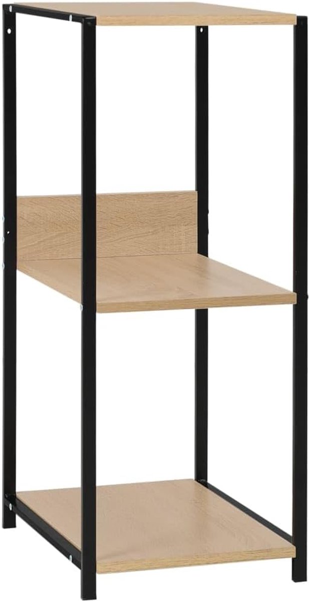 Exclusive - Boekenkast 33,5x39,6x79,7 cm spaanplaat zwart en eikenkleurig