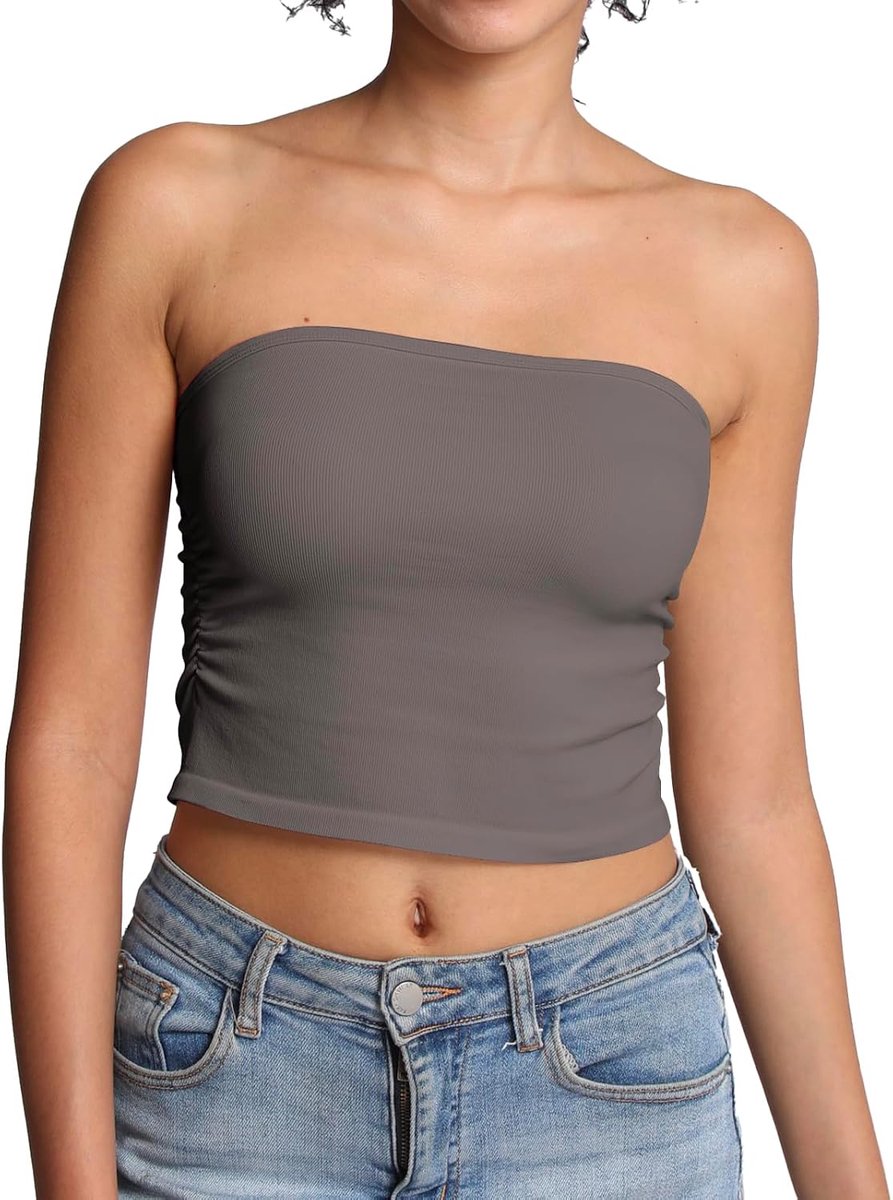 Tops voor Vrouwen Strapless Bandeau Mouwloze Crop Top Basic Backless Zomer Uitgaan Tank Top