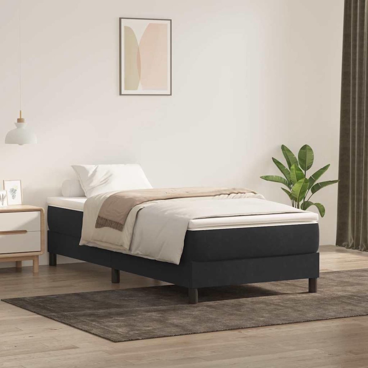 lattenbodem boxspring zwart 90x220 cm