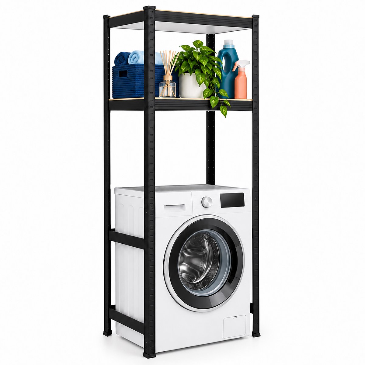 Wasmachine rek - 150 x 70 x 40 cm - tot 400 kg - zwart