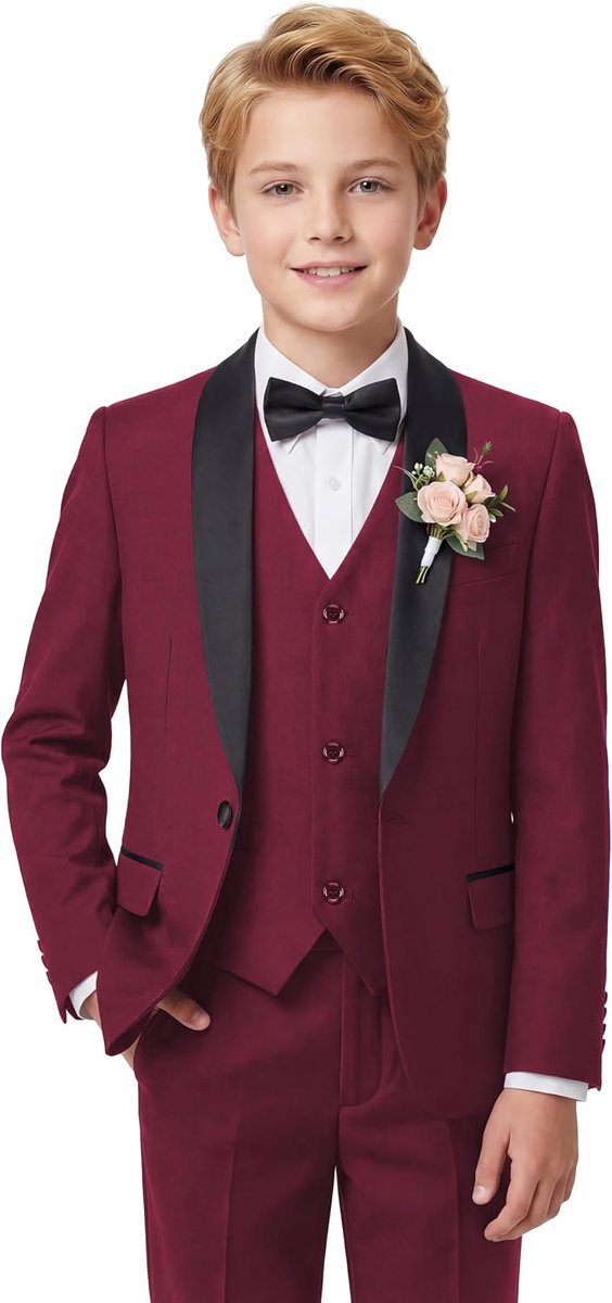 Suits 5-delige smoking pak set pagina jongen 4-14 jaar voor bruiloft