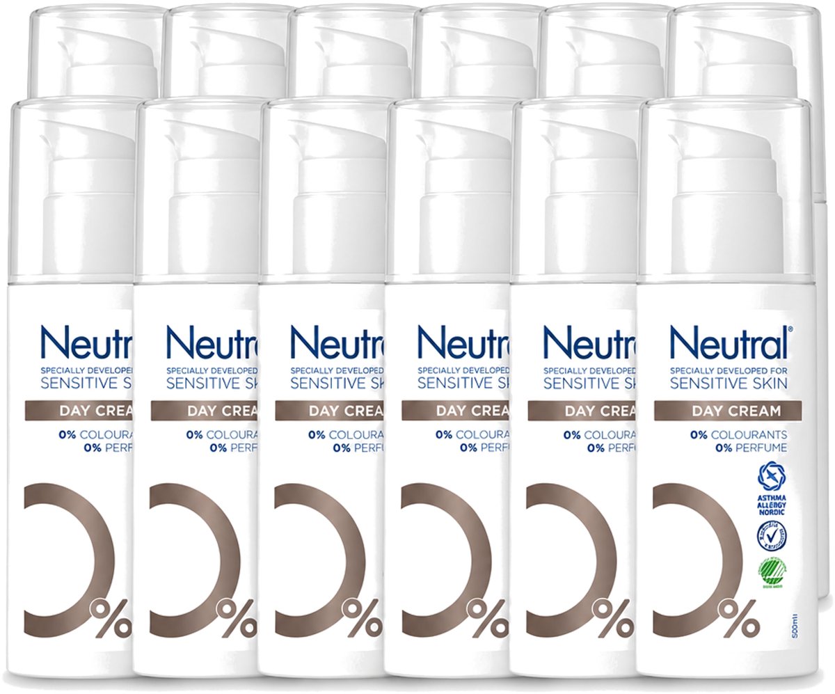 12 x Neutral – Dagcrème – Parfumvrij – 50 ml - Voordeelverpakking - 12 stuks