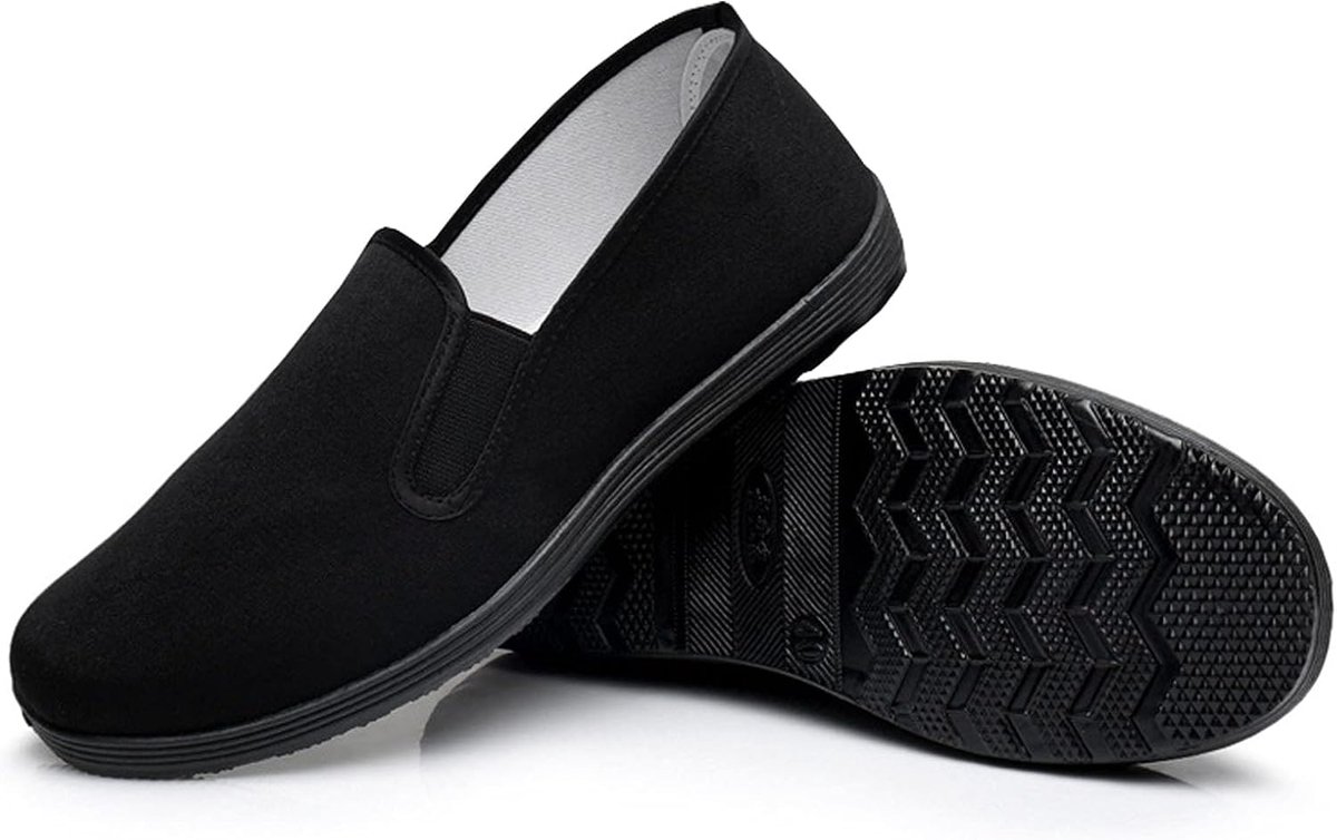 stijl Pantoffels Kung Fu Vechtsporten Tai Chi schoenen Rubberen zool Unisex Zwart