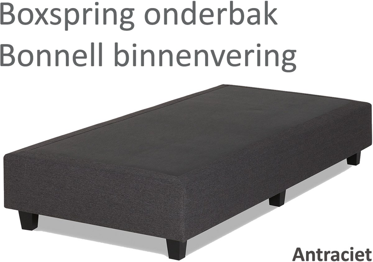 Boxspring.nl Boxspringonderbak Bonnellvering, 90 x 210cm, Antraciet | Losse boxspring | Boxspring bedbodem | Boxspring onderstel | Bonnellboxspring | Boxspring zonder matras