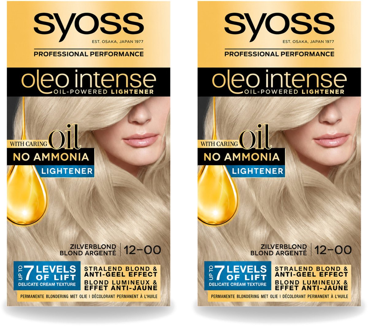 2 x SYOSS - Oleo Intense 12-00 - Haarverf - Permanente Haarkleuring - Zilverblond - Langdurige Kleur - Voordeelverpakking - 2 stuks