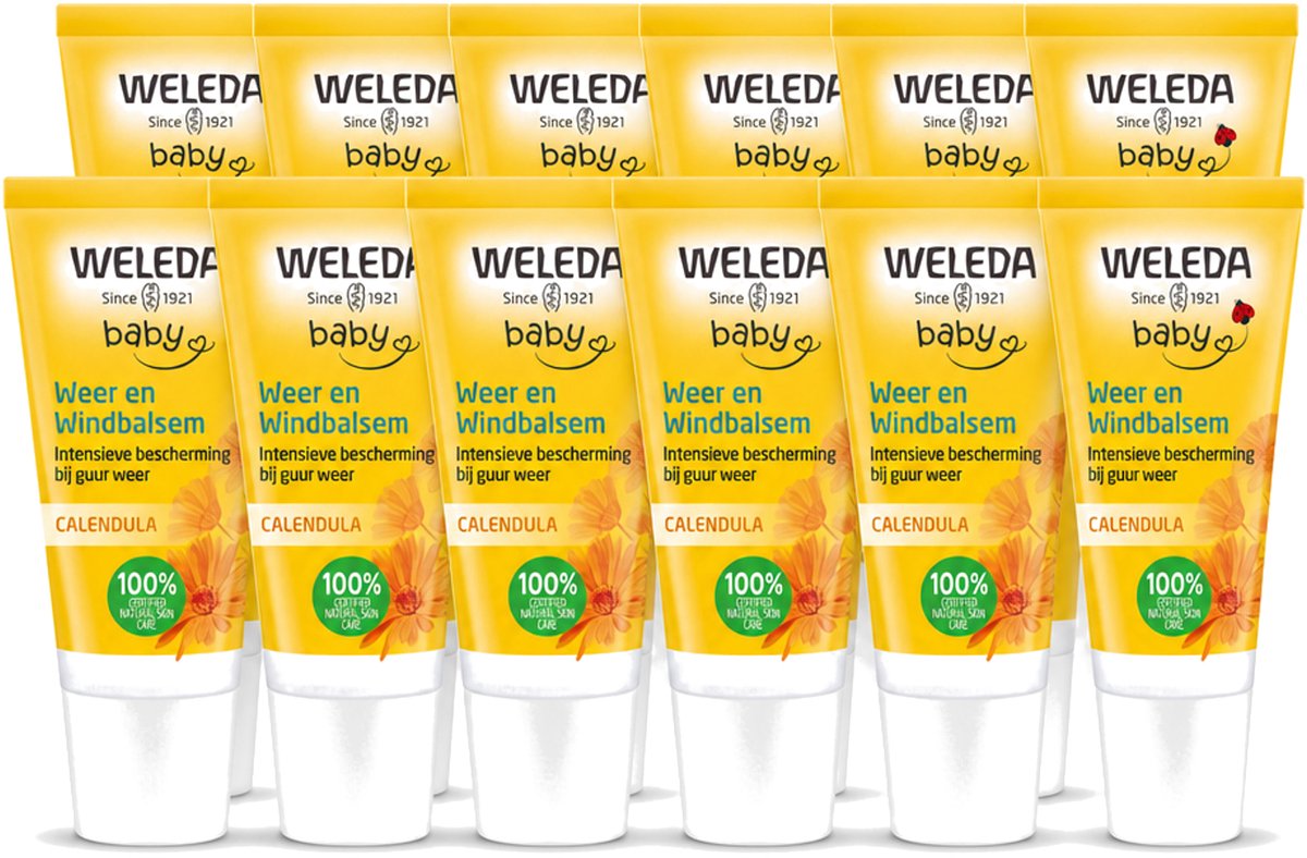 12 x WELEDA - Weer & Windbalsem - Baby & Kind Calendula - 30 ml - Voordeelverpakking - 12 stuks